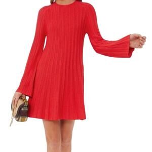 Tuckernuck Red Ribbed A-Line Mini Dress